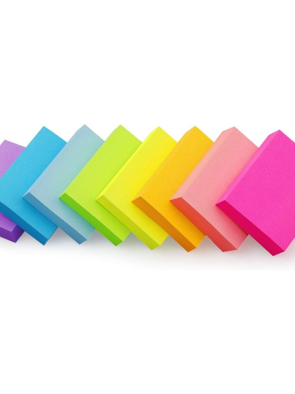 Sticky Notes 1.5x2 in, Bright Colors Self-Stick Pads 8 Pads, 100 Sheets/Pad